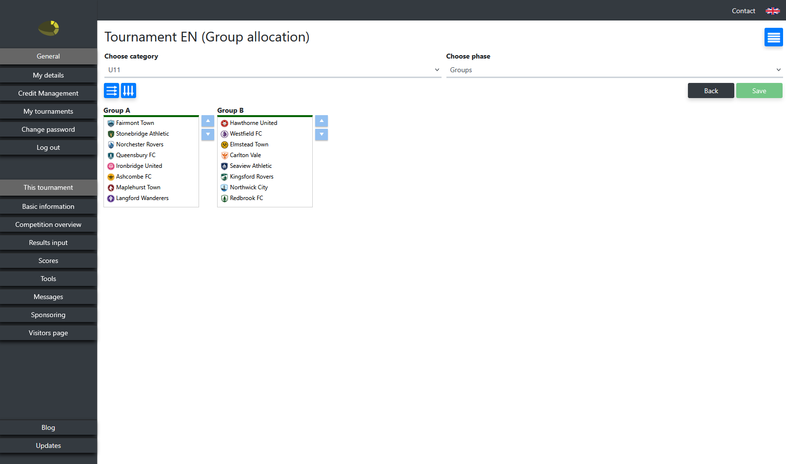 Adjusting group allocation via drag and drop