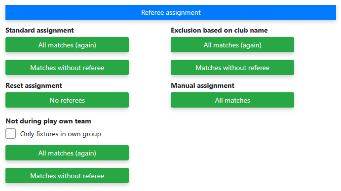 Referee detail and availability